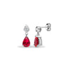 0.08ct Ring - 9ct White Dia-8pts Ruby-1.80ct Drop Earrings - by Hearts Forever Jewellers