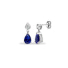 0.08ct Ring - 9ct White Dia-8pts Saph-1.80ct Drop Earrings - by Hearts Forever Jewellers