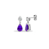 0.08ct Ring - 9ct White Dia-8pts Tanz-1.20ct Drop Earrings - by Hearts Forever Jewellers