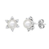 0.12ct Ring - 9ct White Dia-12pts 5.5-6.0mm Cultured Pearl Stud Earrings - by Hearts Forever Jewellers