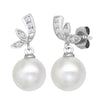 0.14ct Ring - 9ct White Dia-14pts 8.0-8.5mm Cultured Pearl Stud Earrings - by Hearts Forever Jewellers