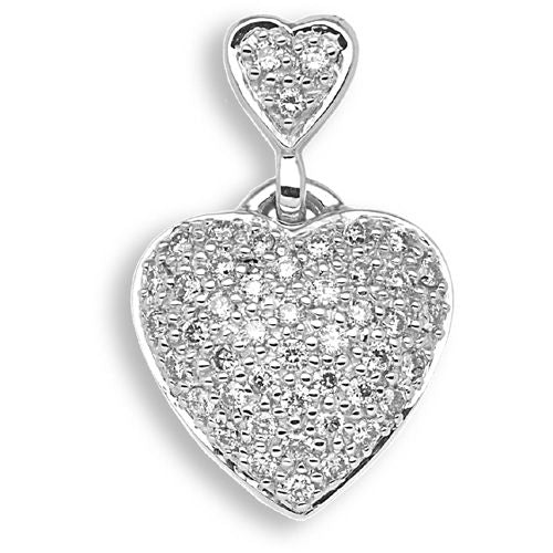 0.50ct Necklace - 9ct White Gold Natural Diamond Heart Pendant - by Hearts Forever Jewellers