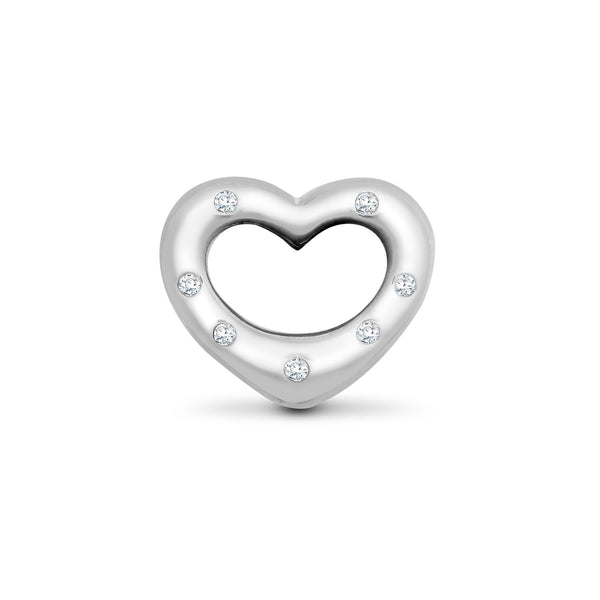 0.05ct Necklace - 9ct White Gold Natural Diamond Heart Pendant - by Hearts Forever Jewellers