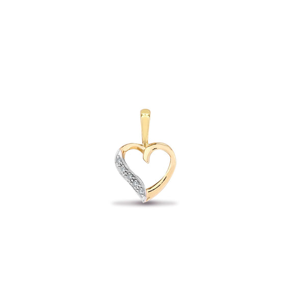 0.025ct Necklace - 9ct Yellow Gold Natural Diamond Pendant - by Hearts Forever Jewellers