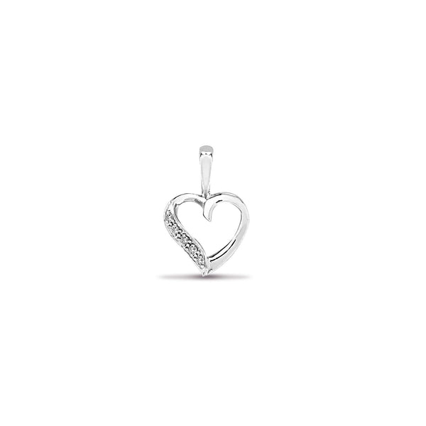 0.025ct Necklace - 9ct White Gold Natural Diamond Pendant - by Hearts Forever Jewellers