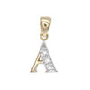 Round Necklace - 9ct Yellow Gold Natural Diamond Set Initial Pendant -Initial A - by Hearts Forever Jewellers