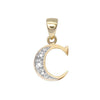 Round Necklace - 9ct Yellow Gold Natural Diamond Set Initial Pendant -Initial A - by Hearts Forever Jewellers