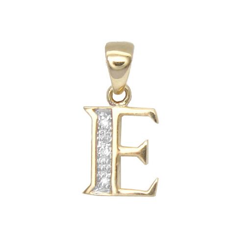 Round Necklace - 9ct Yellow Gold Natural Diamond Set Initial Pendant -Initial A - by Hearts Forever Jewellers