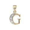 Round Necklace - 9ct Yellow Gold Natural Diamond Set Initial Pendant -Initial A - by Hearts Forever Jewellers