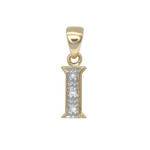 Round Necklace - 9ct Yellow Gold Natural Diamond Set Initial Pendant -Initial A - by Hearts Forever Jewellers