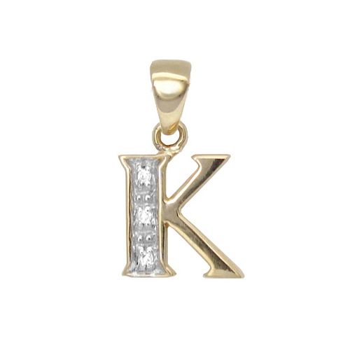 Round Necklace - 9ct Yellow Gold Natural Diamond Set Initial Pendant -Initial A - by Hearts Forever Jewellers