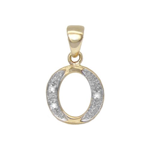 Round Necklace - 9ct Yellow Gold Natural Diamond Set Initial Pendant -Initial A - by Hearts Forever Jewellers