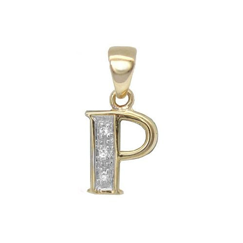 Round Necklace - 9ct Yellow Gold Natural Diamond Set Initial Pendant -Initial A - by Hearts Forever Jewellers
