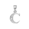 0.015ct Necklace - 9ct White Gold Natural Diamond Set Initial Pendant -Initial A - by Hearts Forever Jewellers