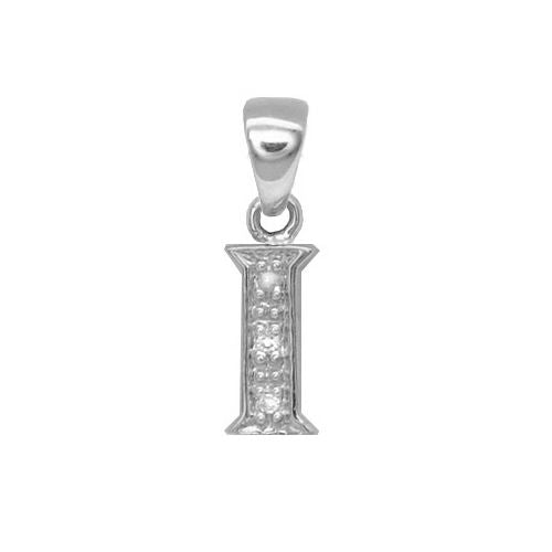 0.015ct Necklace - 9ct White Gold Natural Diamond Set Initial Pendant -Initial A - by Hearts Forever Jewellers
