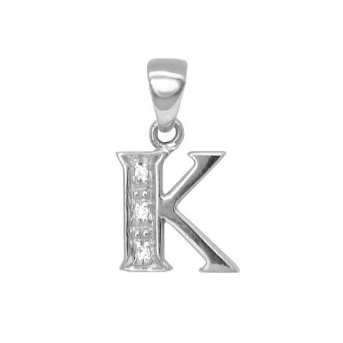 0.015ct Necklace - 9ct White Gold Natural Diamond Set Initial Pendant -Initial A - by Hearts Forever Jewellers