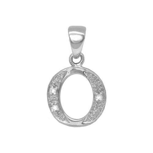 0.015ct Necklace - 9ct White Gold Natural Diamond Set Initial Pendant -Initial A - by Hearts Forever Jewellers