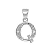0.015ct Necklace - 9ct White Gold Natural Diamond Set Initial Pendant -Initial A - by Hearts Forever Jewellers