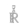 0.015ct Necklace - 9ct White Gold Natural Diamond Set Initial Pendant -Initial A - by Hearts Forever Jewellers