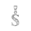 0.015ct Necklace - 9ct White Gold Natural Diamond Set Initial Pendant -Initial A - by Hearts Forever Jewellers