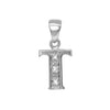 0.015ct Necklace - 9ct White Gold Natural Diamond Set Initial Pendant -Initial A - by Hearts Forever Jewellers