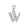 0.015ct Necklace - 9ct White Gold Natural Diamond Set Initial Pendant -Initial A - by Hearts Forever Jewellers