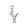 0.015ct Necklace - 9ct White Gold Natural Diamond Set Initial Pendant -Initial A - by Hearts Forever Jewellers