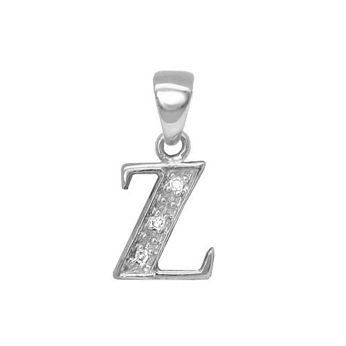 0.015ct Necklace - 9ct White Gold Natural Diamond Set Initial Pendant -Initial A - by Hearts Forever Jewellers