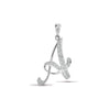0.10ct Necklace - 9ct White Gold Natural Diamond Set Initial Pendant -Initial A - by Hearts Forever Jewellers