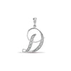 0.10ct Necklace - 9ct White Gold Natural Diamond Set Initial Pendant -Initial A - by Hearts Forever Jewellers