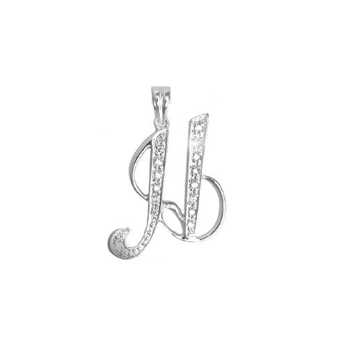 0.10ct Necklace - 9ct White Gold Natural Diamond Set Initial Pendant -Initial A - by Hearts Forever Jewellers