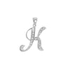 0.10ct Necklace - 9ct White Gold Natural Diamond Set Initial Pendant -Initial A - by Hearts Forever Jewellers