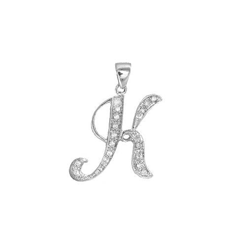 0.10ct Necklace - 9ct White Gold Natural Diamond Set Initial Pendant -Initial A - by Hearts Forever Jewellers
