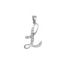 0.10ct Necklace - 9ct White Gold Natural Diamond Set Initial Pendant -Initial A - by Hearts Forever Jewellers
