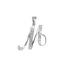 0.10ct Necklace - 9ct White Gold Natural Diamond Set Initial Pendant -Initial A - by Hearts Forever Jewellers