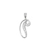 0.10ct Necklace - 9ct White Gold Natural Diamond Set Initial Pendant -Initial A - by Hearts Forever Jewellers