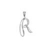 0.10ct Necklace - 9ct White Gold Natural Diamond Set Initial Pendant -Initial A - by Hearts Forever Jewellers