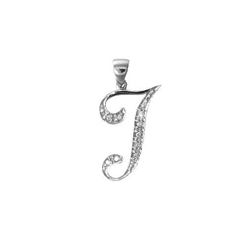 0.10ct Necklace - 9ct White Gold Natural Diamond Set Initial Pendant -Initial A - by Hearts Forever Jewellers