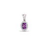 0.12ct Necklace - 9ct White Gold Natural Diamond And Amethyst Pendant - by Hearts Forever Jewellers