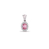 0.12ct Necklace - 9ct White Gold Natural Diamond And Pink Sapphire Pendant - by Hearts Forever Jewellers