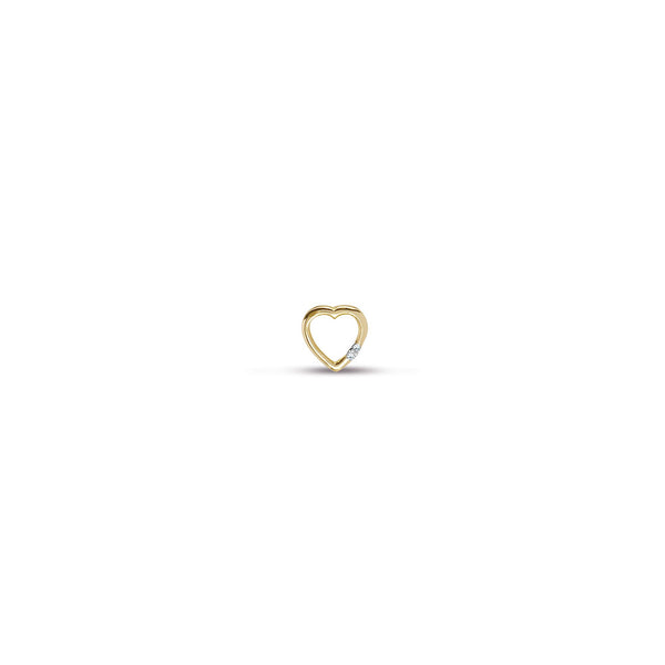 0.01ct Necklace - 9ct Yellow Gold Natural Diamond Heart Pendant - by Hearts Forever Jewellers