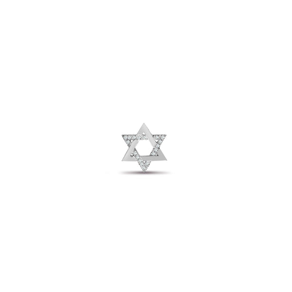 0.10ct Necklace - 9ct White Gold Natural Diamond Star Of David Pendant - by Hearts Forever Jewellers