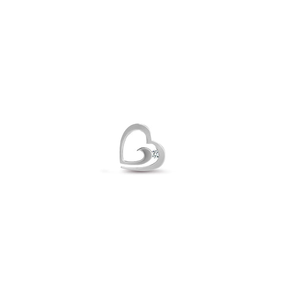 0.04ct Necklace - 9ct White Gold Natural Diamond Heart Pendant - by Hearts Forever Jewellers