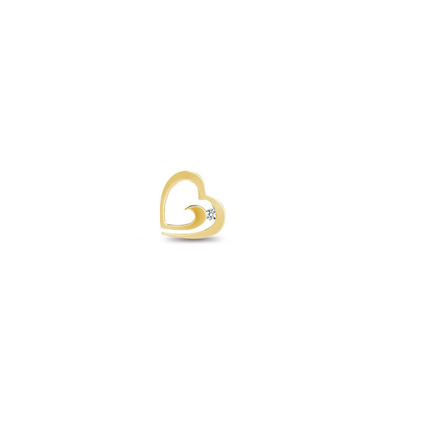 0.04ct Necklace - 9ct Yellow Gold Natural Diamond Heart Pendant - by Hearts Forever Jewellers