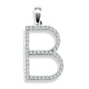 Diamond Necklace - 9ct White Gold Natural Diamond Set Initial Pendant - by Hearts Forever Jewellers