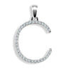 Diamond Necklace - 9ct White Gold Natural Diamond Set Initial Pendant - by Hearts Forever Jewellers