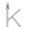 Diamond Necklace - 9ct White Gold Natural Diamond Set Initial Pendant - by Hearts Forever Jewellers