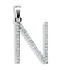 Diamond Necklace - 9ct White Gold Natural Diamond Set Initial Pendant - by Hearts Forever Jewellers