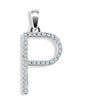 Diamond Necklace - 9ct White Gold Natural Diamond Set Initial Pendant - by Hearts Forever Jewellers
