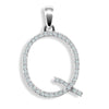 Diamond Necklace - 9ct White Gold Natural Diamond Set Initial Pendant - by Hearts Forever Jewellers